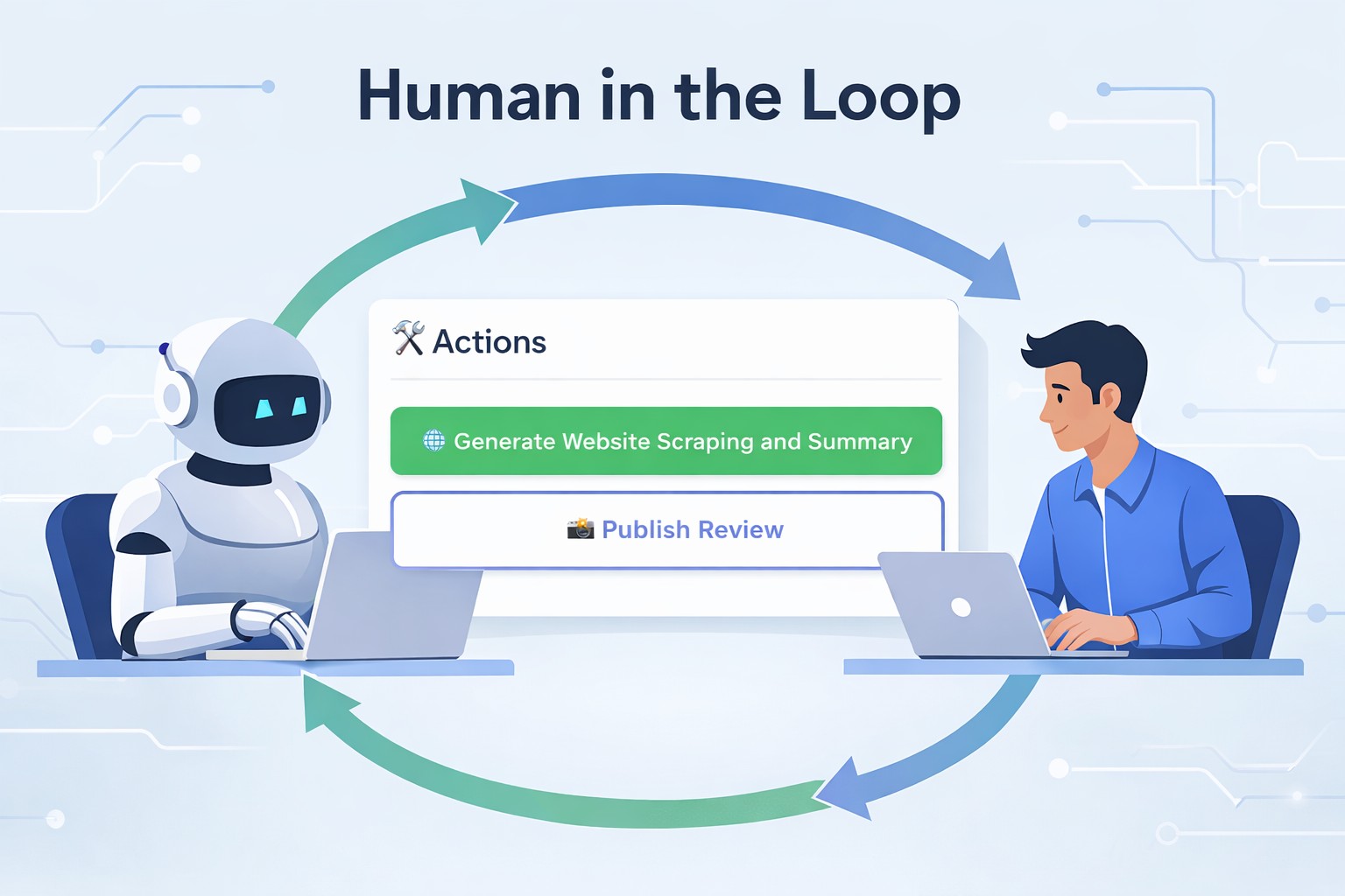 Illustration representing human-in-the-loop review for trustworthy AI and family-facing products like KidsActivityHub.